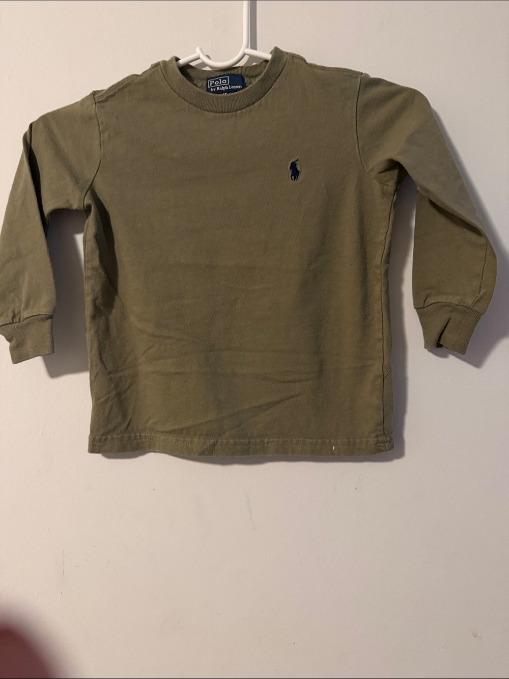Polo by Ralph Lauren Kids Olive Green Long-Sleeve Crew Tee